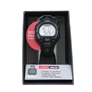 Timex Ironman Triathlon Digital Watch WR100M‎ Indiglo Stopwatch Lap Memory Women